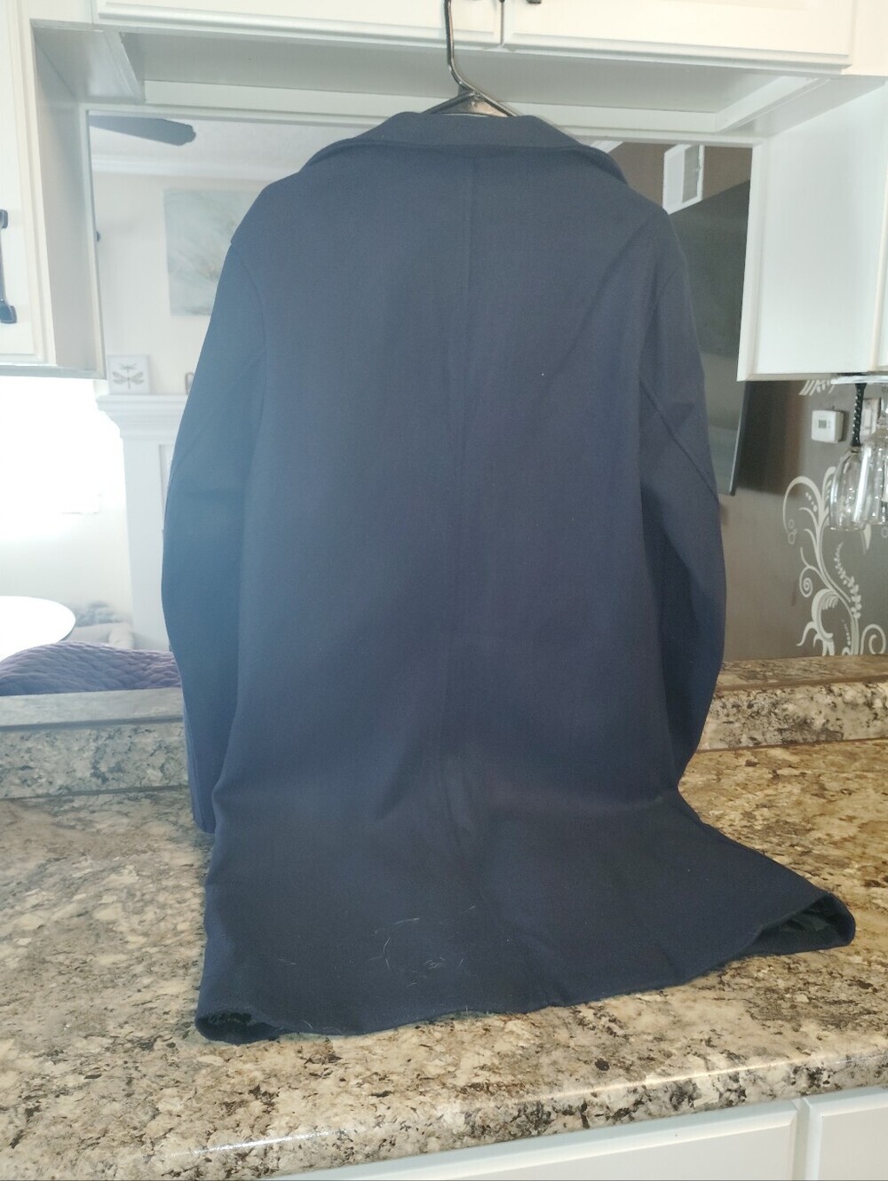 Men's Lrg Lightweight Casual Navy Blue Single-Breasted Sport Coat Like New - Picture 3 of 4